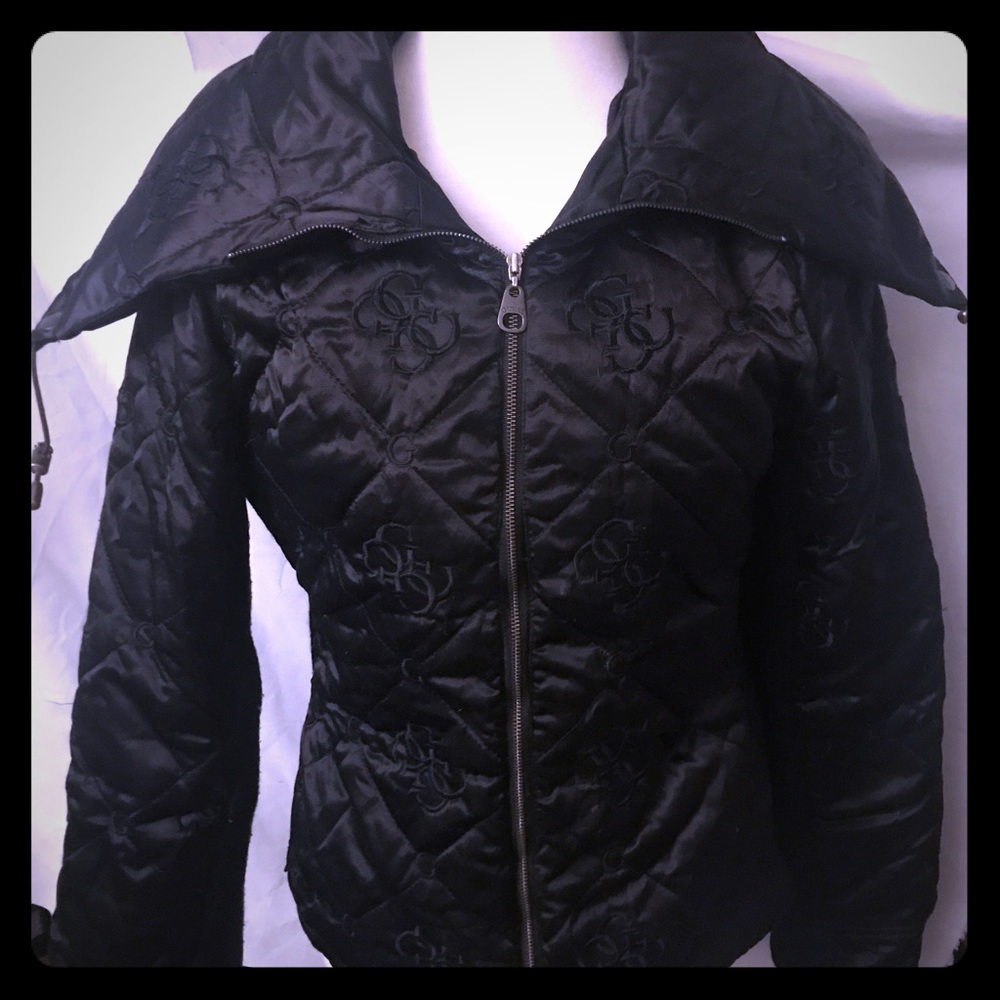 Guess logo black coat